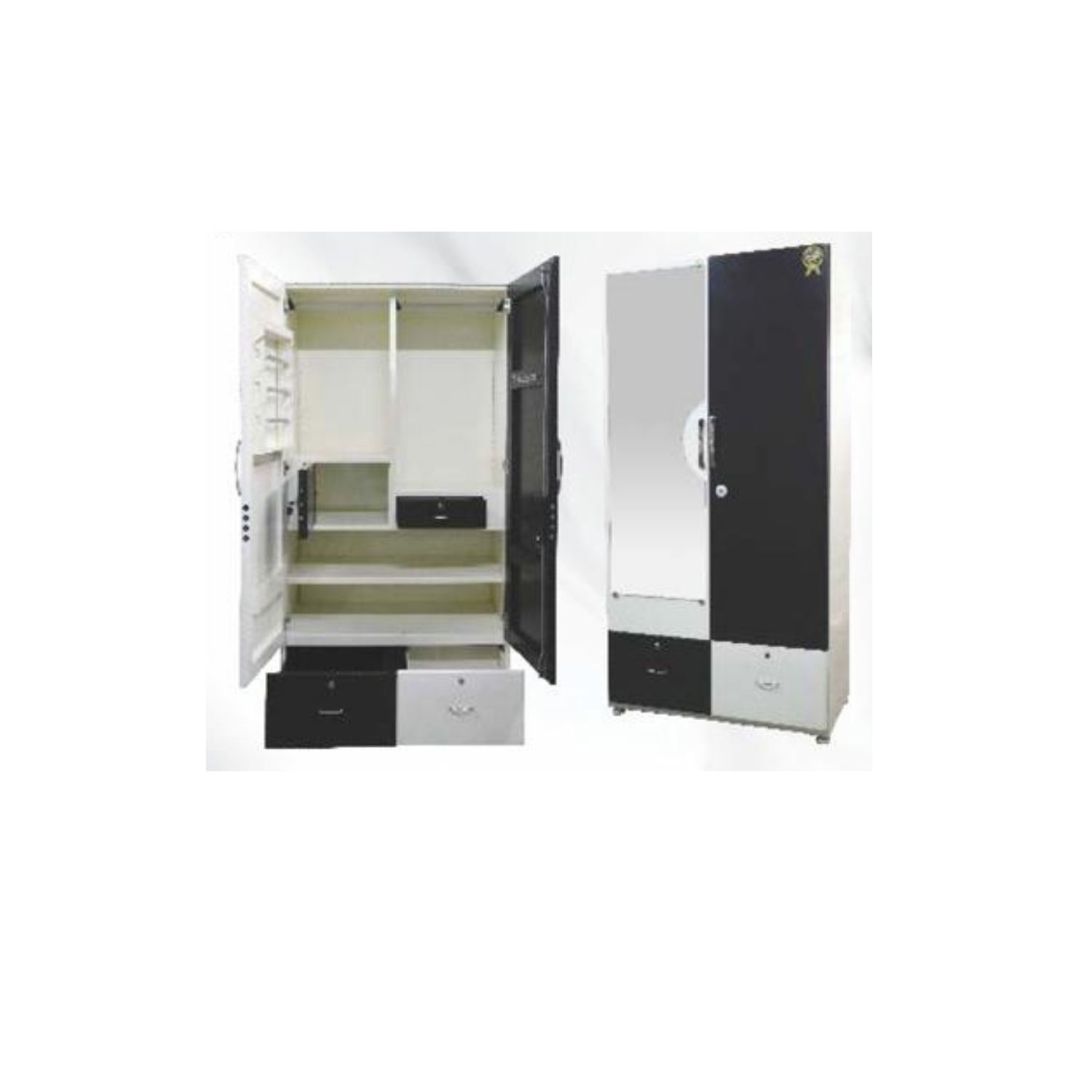 Double door almirah online with dressing table