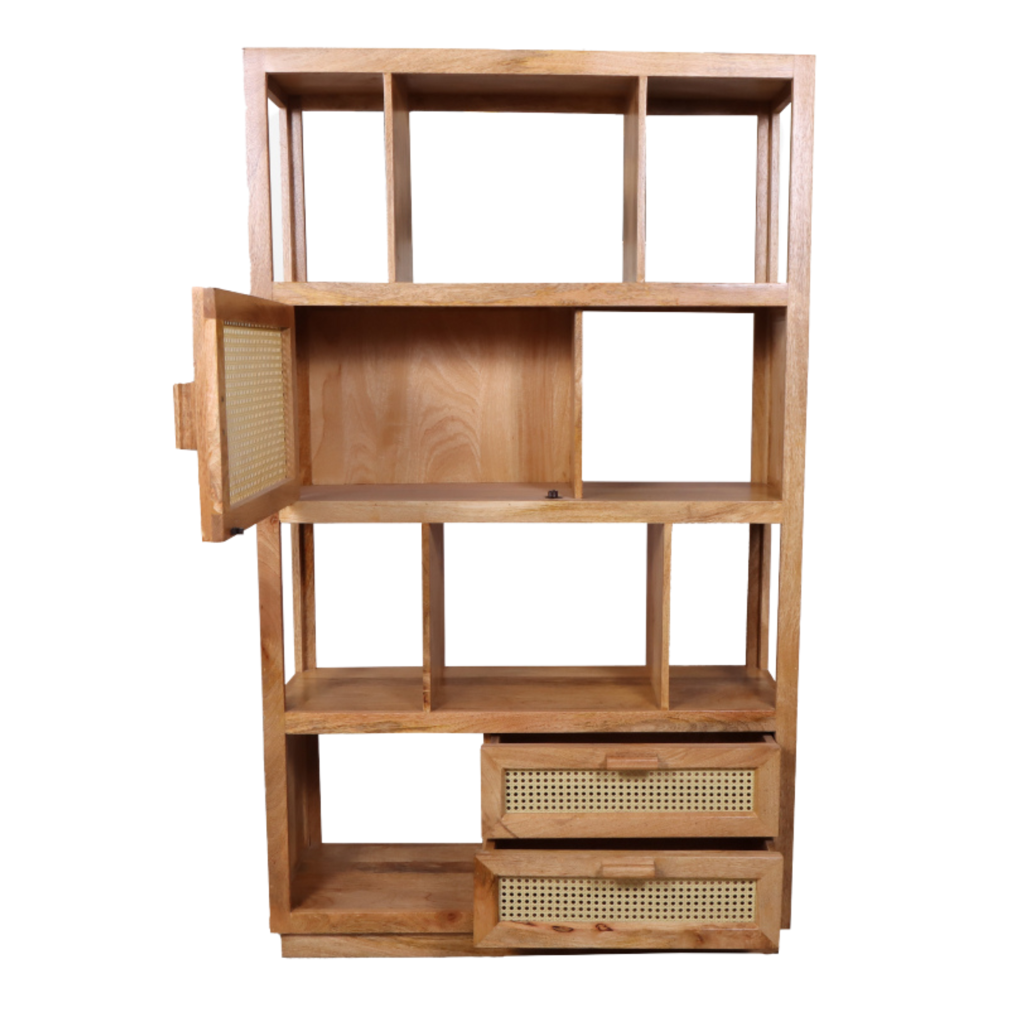Pearl Rattan Bookshelf with Two Drawer