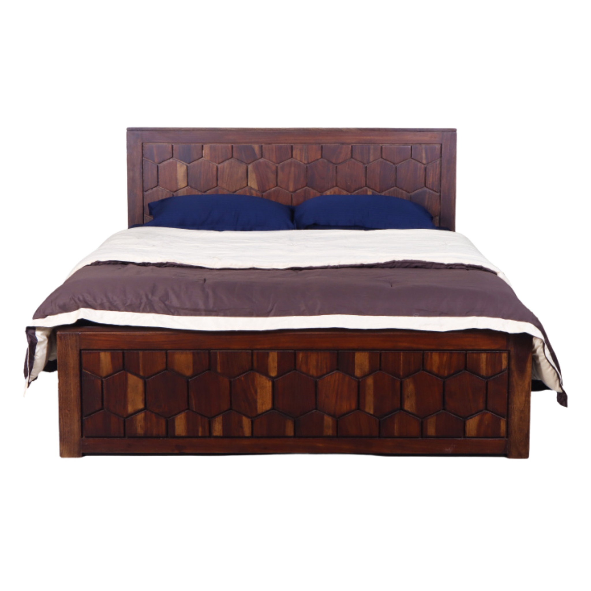 Hexagon Sheesham Wood Bed