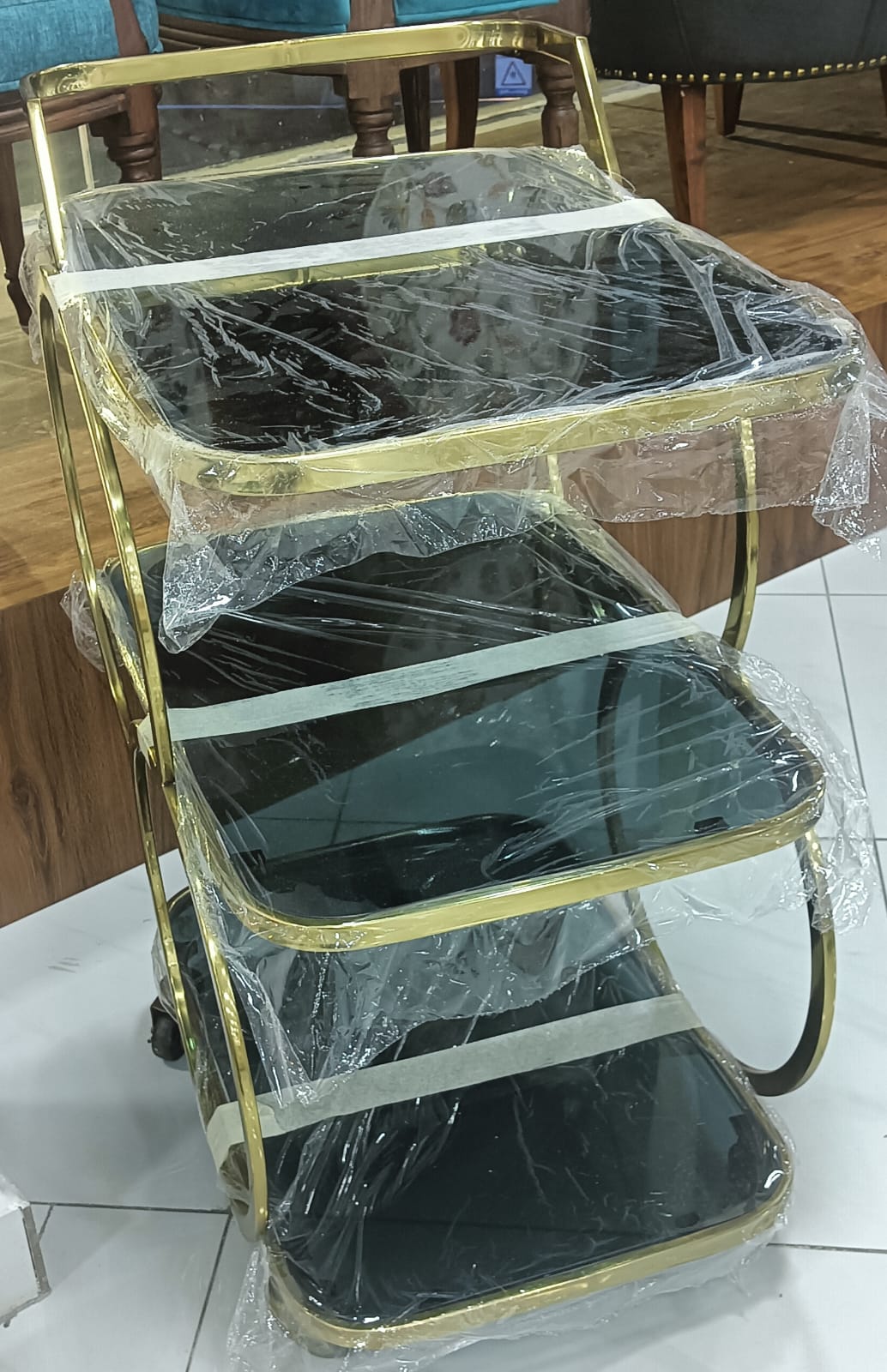 Shiny Gold Bar Cart