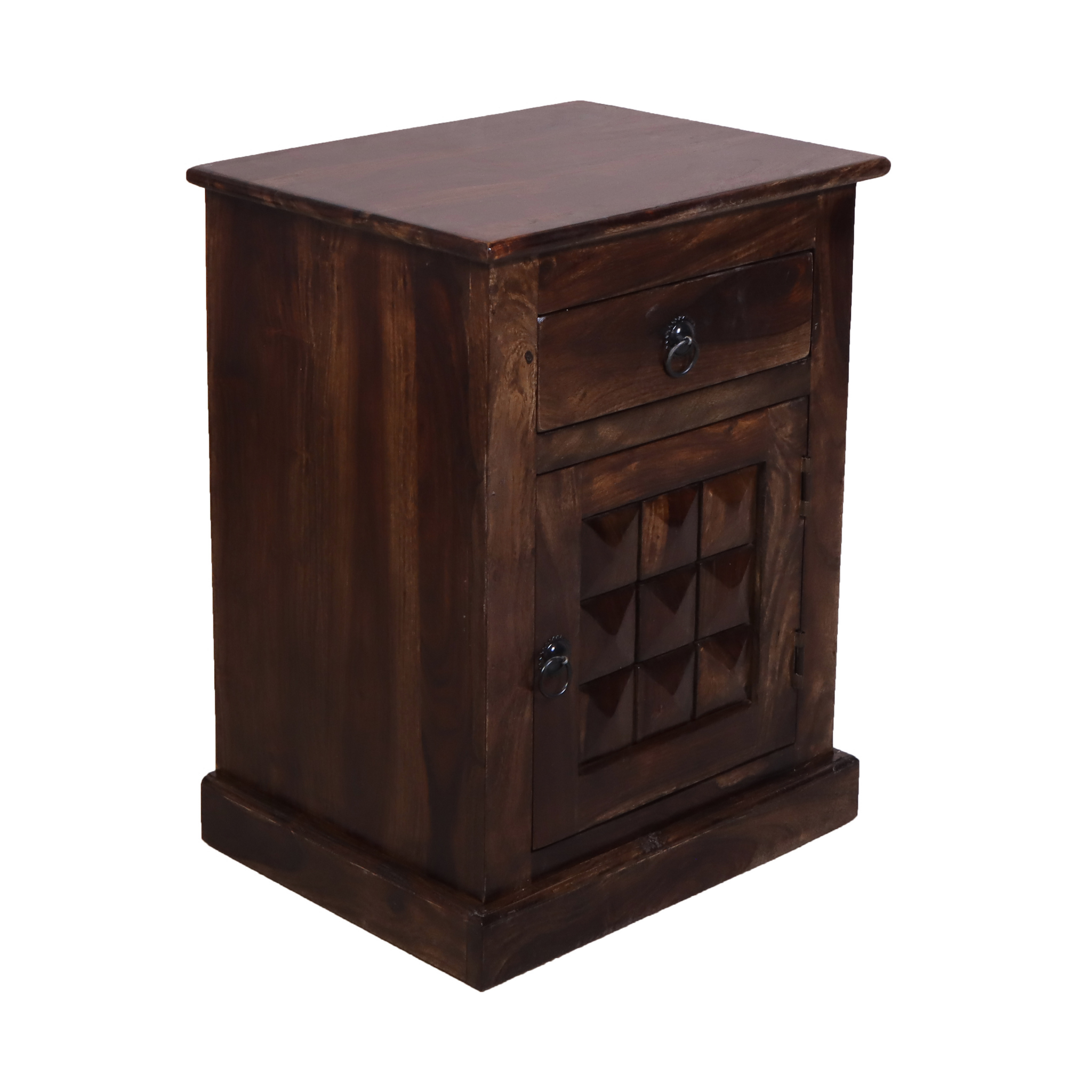Diamond Bedside Table with One Drawer