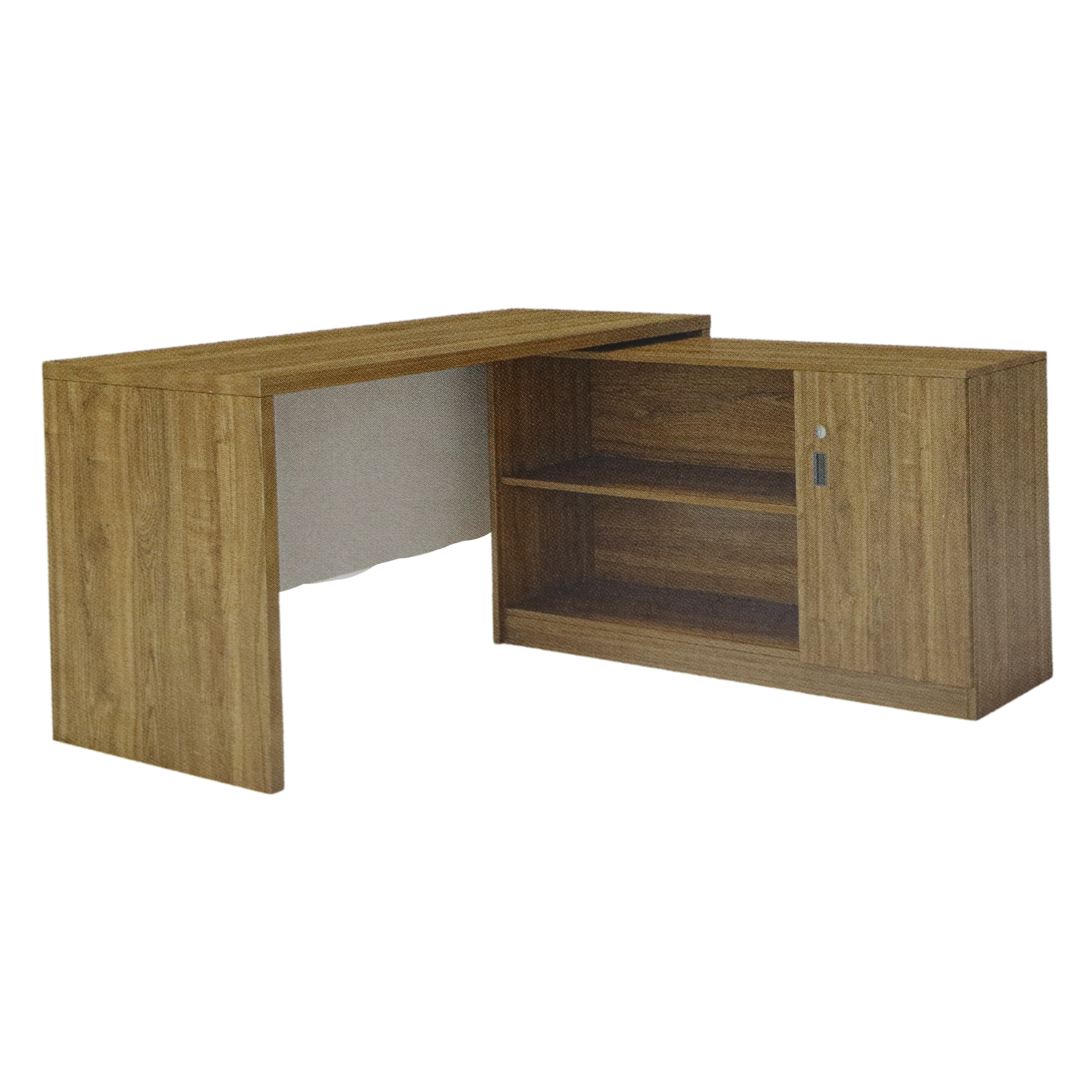 Office Executive Table with One Full Size Cabinet Storage