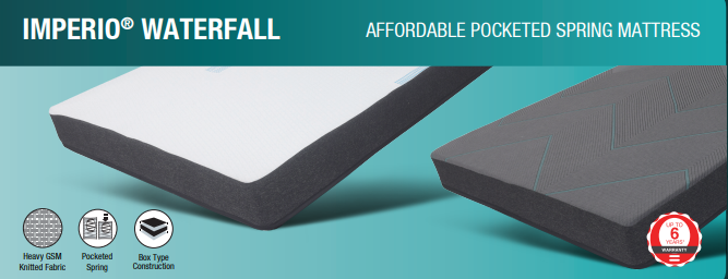 Imperio Water Fall- Affordable Pocketed Spring Mattress