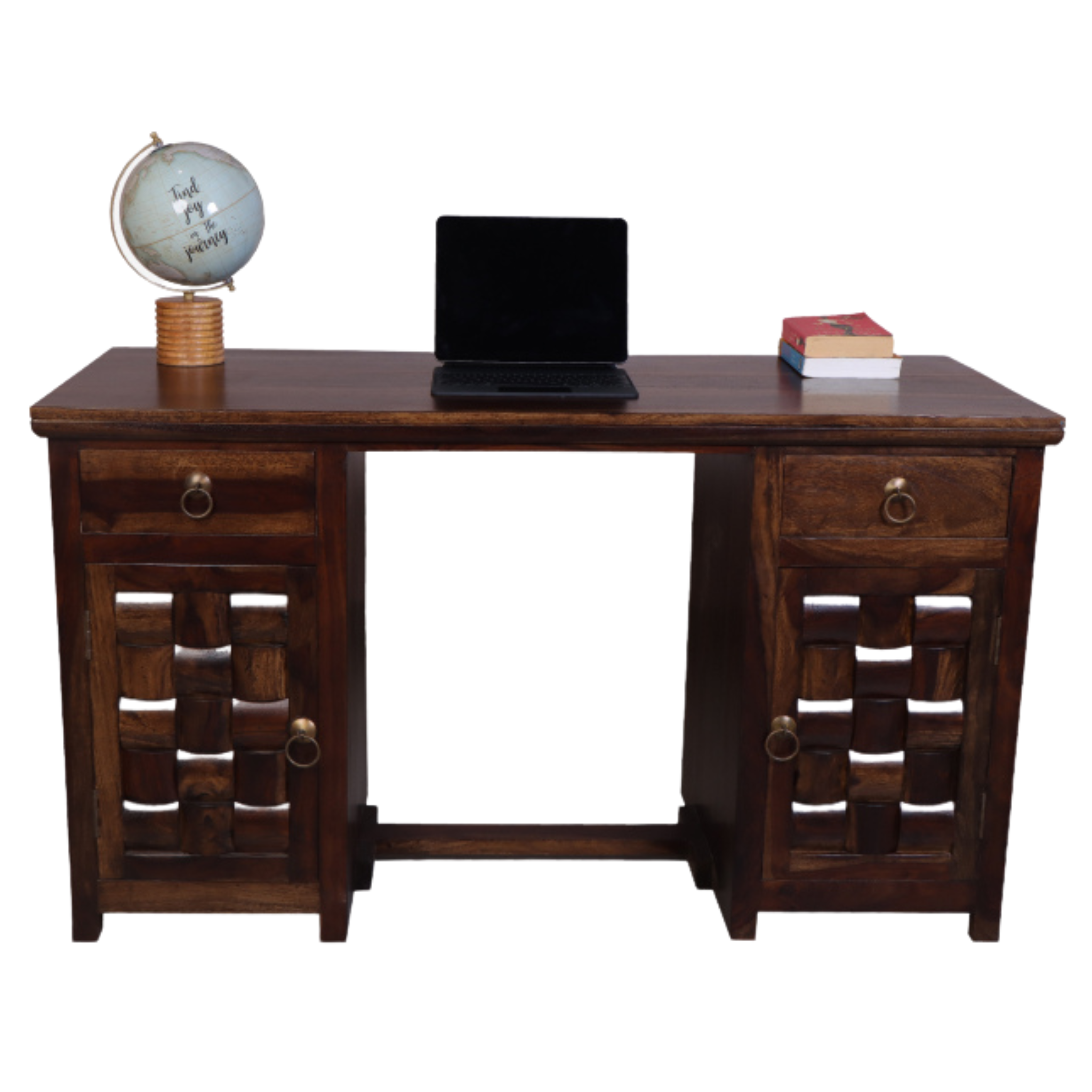 Nivaar Office Table with Two Drawers and Two Cabinet Storage