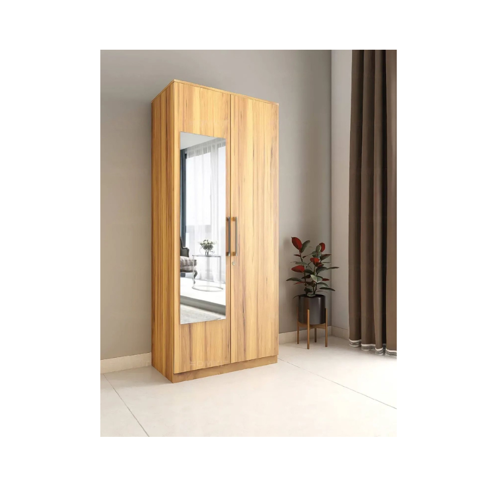 Two Door Wardrobe with Drawer and Mirror