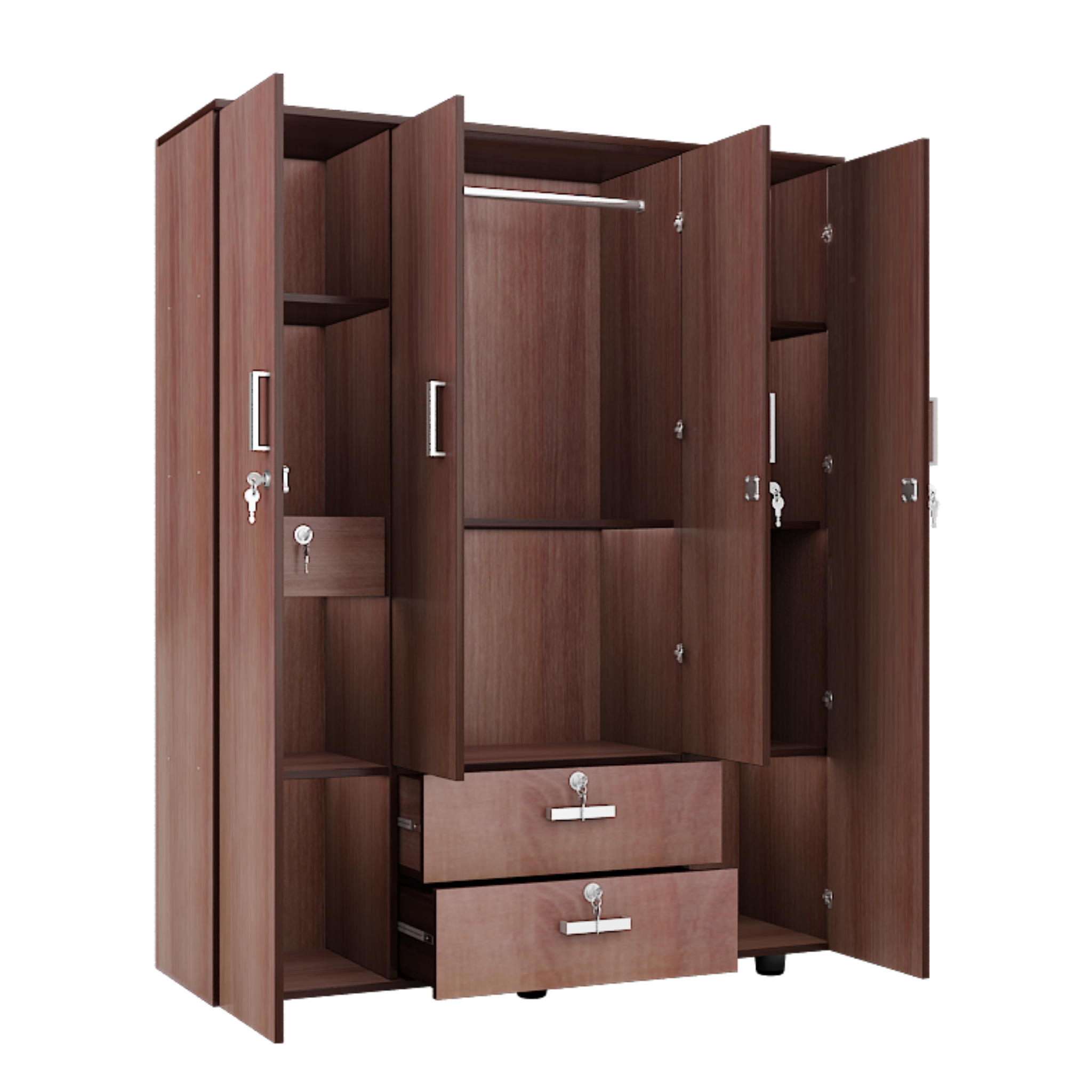 Super and Luxury Four Door Wardrobe with Pull Drawer